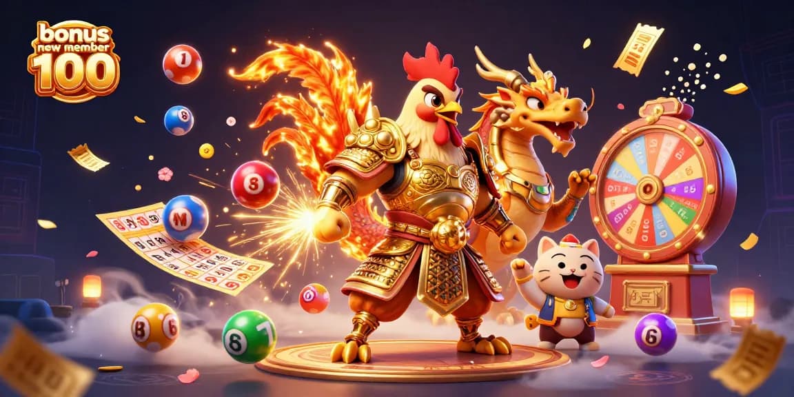 Join the excitement with the bonus new member 100 at our vibrant casino scene featuring thrilling lottery elements.