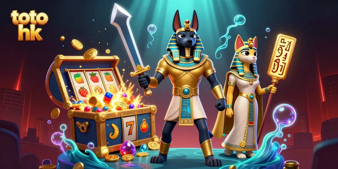 Menggandakan keseruan dengan toto hk saat bermain di kasino dengan Anubis dan Bastet yang mengelilingi slot beruntung.