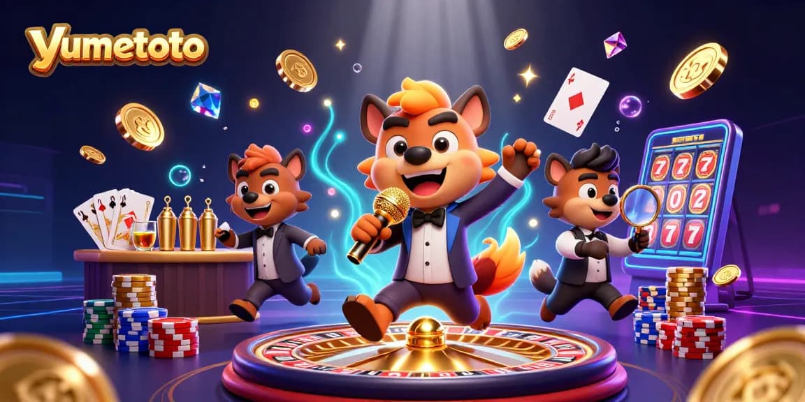 Experience the excitement of yumetoto with lively hyenas running a comedy casino club.