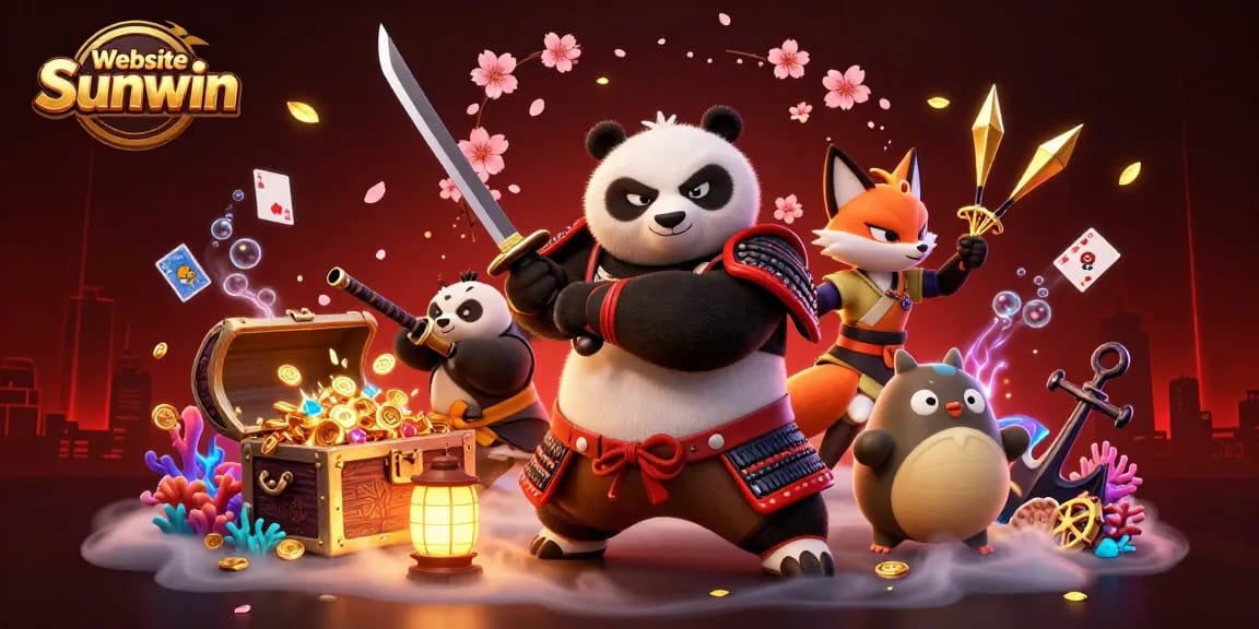 Engage with the exciting atmosphere of Website Sunwin, featuring dynamic characters in a vibrant casino scene.