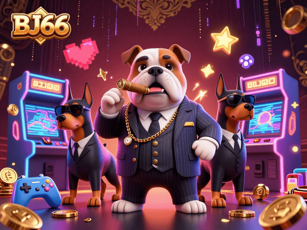 BJ66 showcases exciting casino experiences with dynamic cartoon characters and gaming elements.