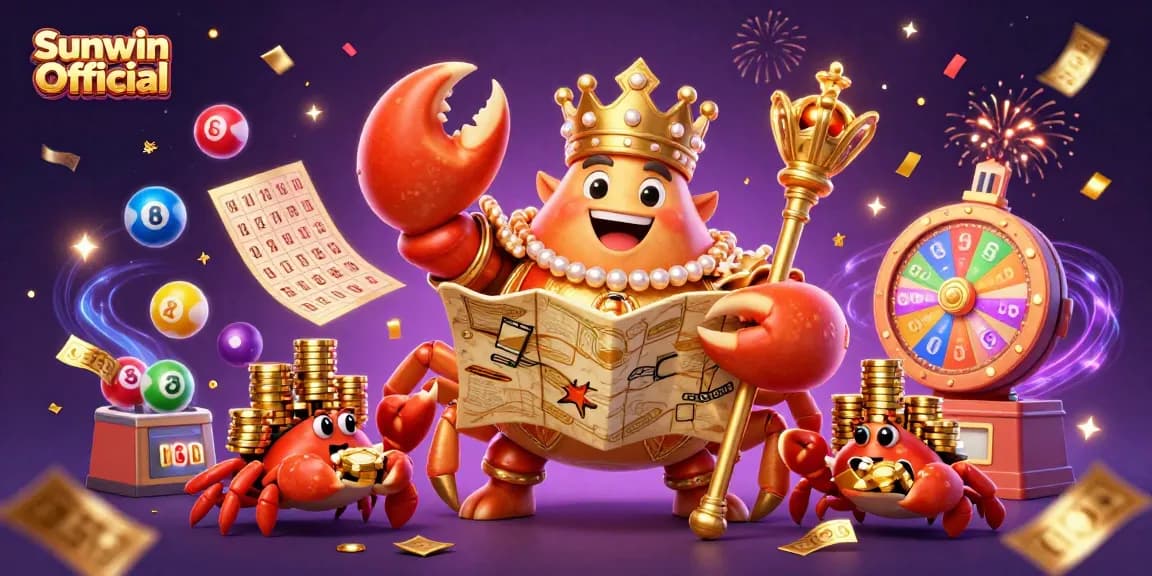 Engage in exciting games at Sunwin Official with a golden crab emperor ruling the casino world.