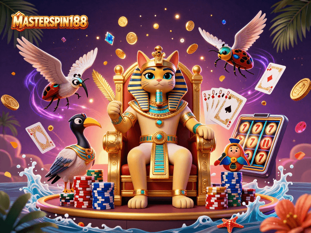 Play and win with MASTERSPIN188 in a dynamic casino scene filled with excitement.