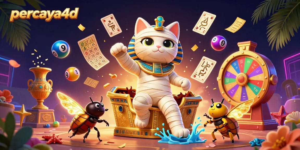 Percaya4d menyajikan momen seru dengan kucing mummy dan scarab di kasino