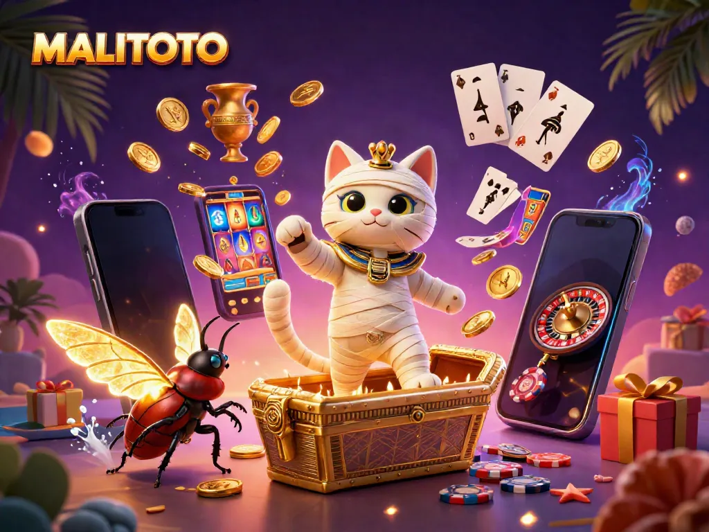 MALITOTO transforms players' fortunes with a thrilling pyramid casino scene featuring an Egyptian mummy cat.
