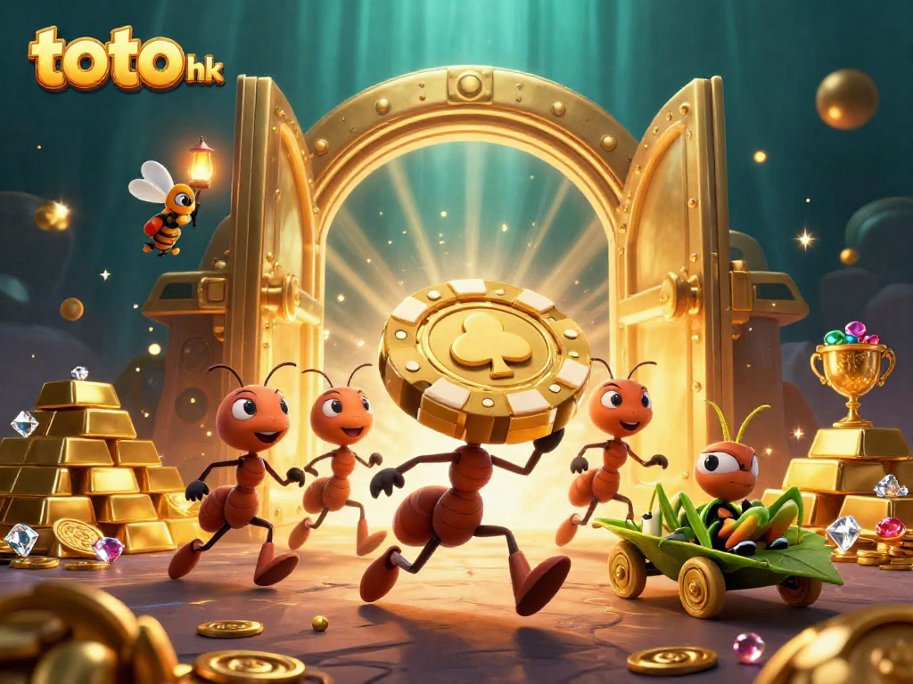 Tim 3D mencuri chip poker emas di bawah laut toto hk, dikelilingi harta berkilau.