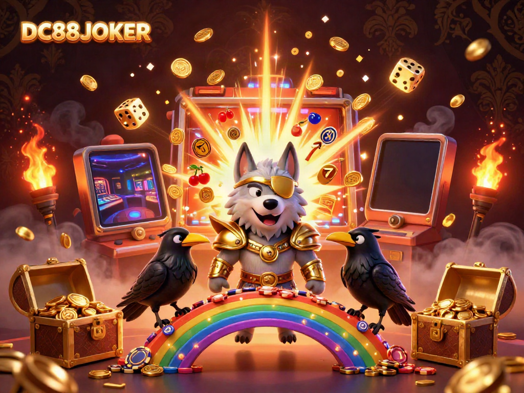 Experience the vibrant DC88JOKER slot experience with Odin and ravens, bursting with casino action.