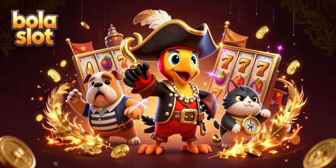 Spin winning bola slot reels with pirate captain and crew in thrilling casino adventure.