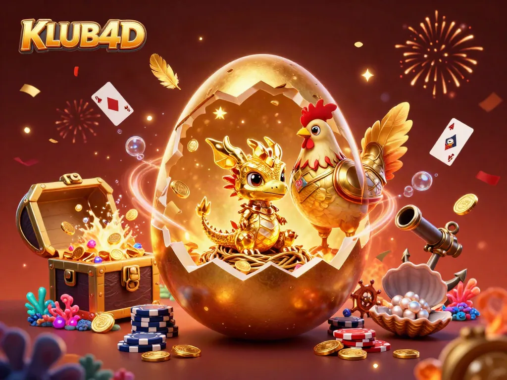 Menangkan hadiah menarik di KLUB4D dengan ilustrasi kasino yang megah dan ceria.