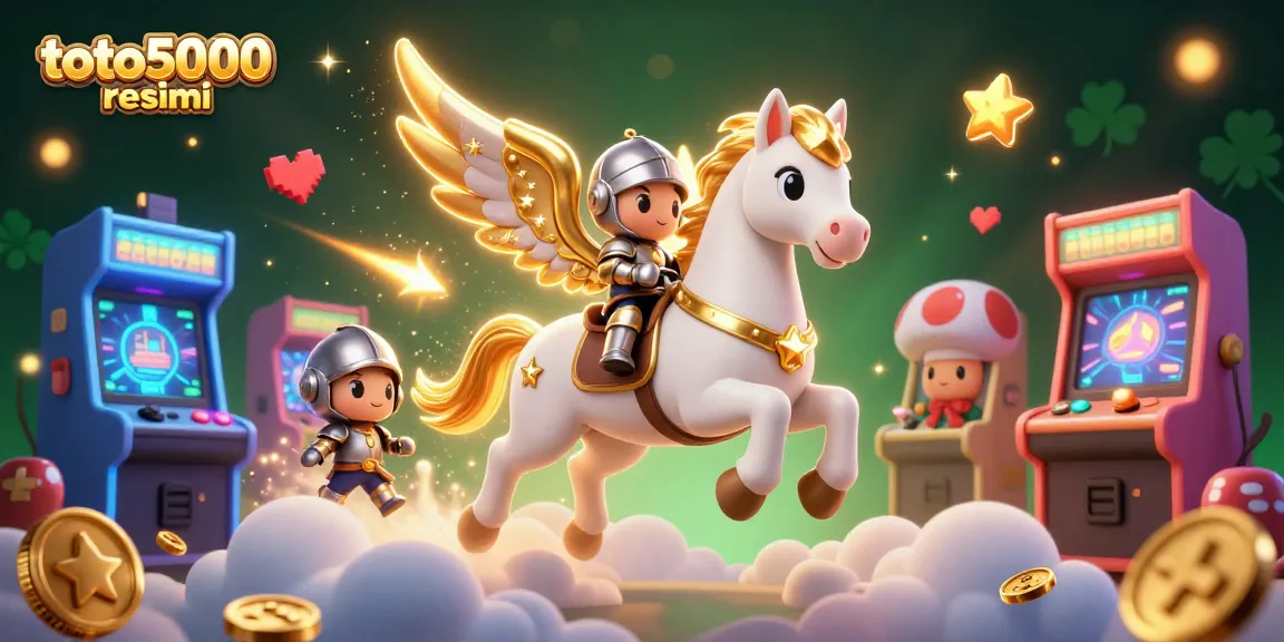 Join the thrilling action of toto5000 resmi with vivid arcade machines and our heroic knight defeating odds!