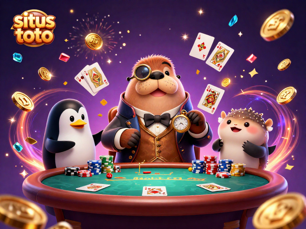 Permainan situs toto menampilkan walrus yang tampan dan dealer penguin di meja poker!