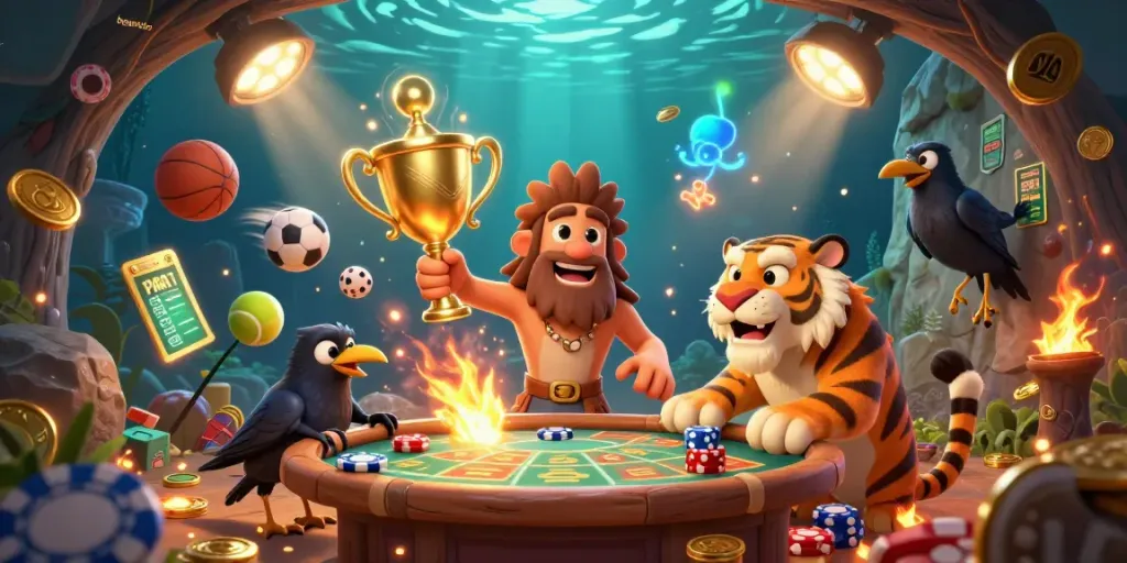 Experience thrilling action at batamtoto's prehistoric casino, where the caveman and sabertooth duo engage in dynamic games.