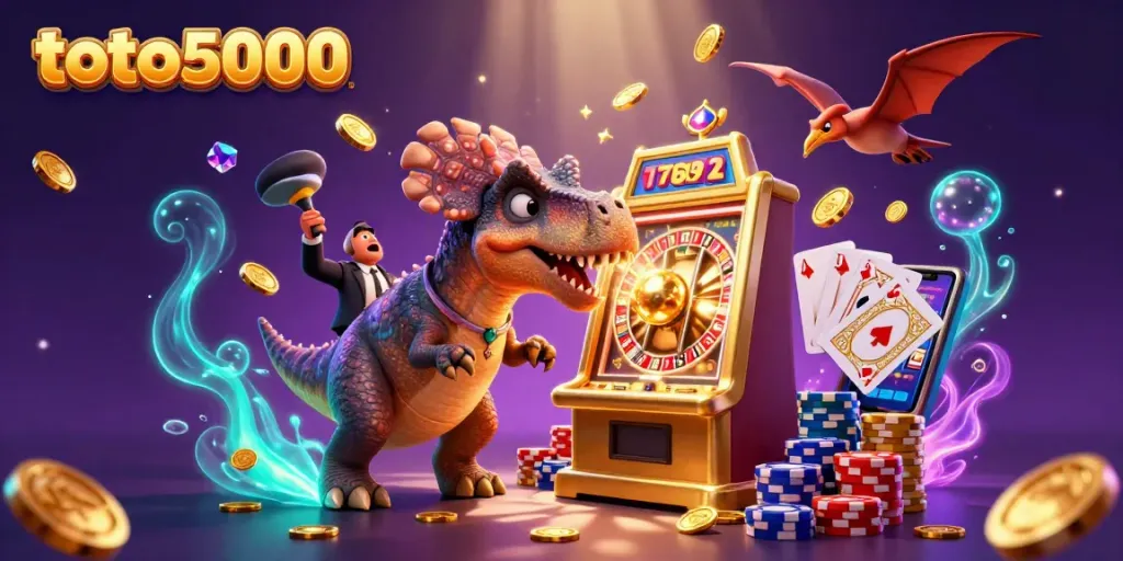 Experience thrilling wins at toto5000 with a dynamic slot jackpot scene full of action and colorful gaming elements.