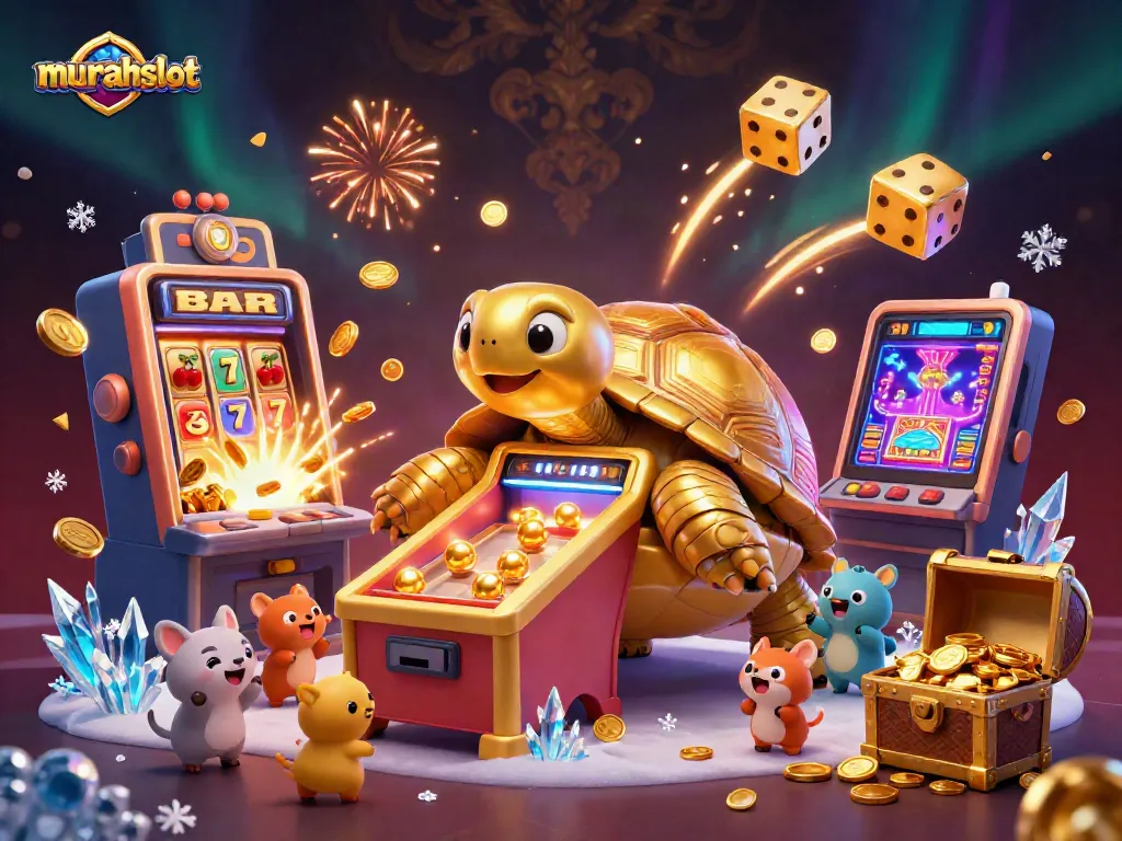 Experience exciting game action at murahslot with vibrant golden tortoise and plenty of gambling joy.