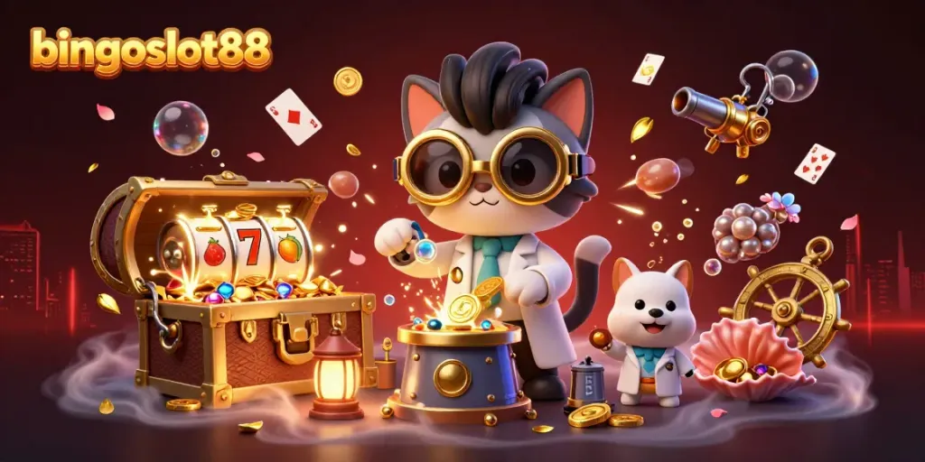 Bermain di bingoslot88 dengan pengalaman visual menarik dari permainan slot serta efek berkilau yang menonjol.