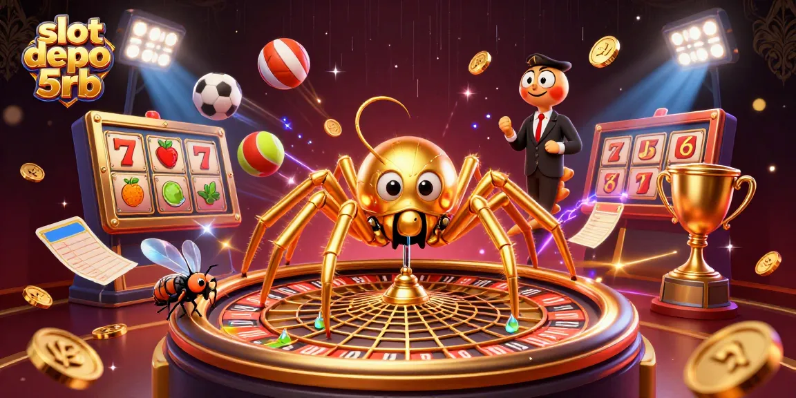 Experience the excitement of slot depo 5rb with a thrilling 3D gold spider and dynamic gaming elements.