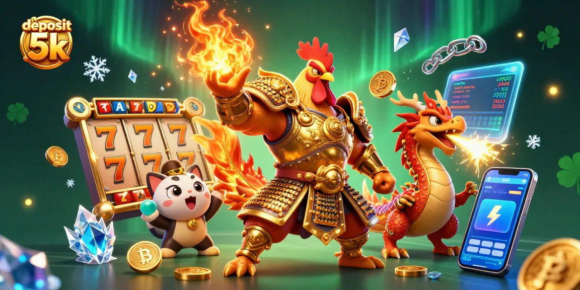 Experience the thrill of deposit 5k with dynamic slot gameplay and vibrant casino illustrations.