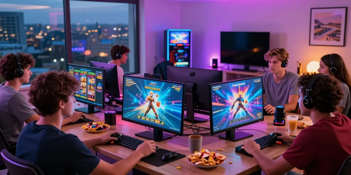 Friends experiencing the thrill of rokok88 in a lively gaming session.