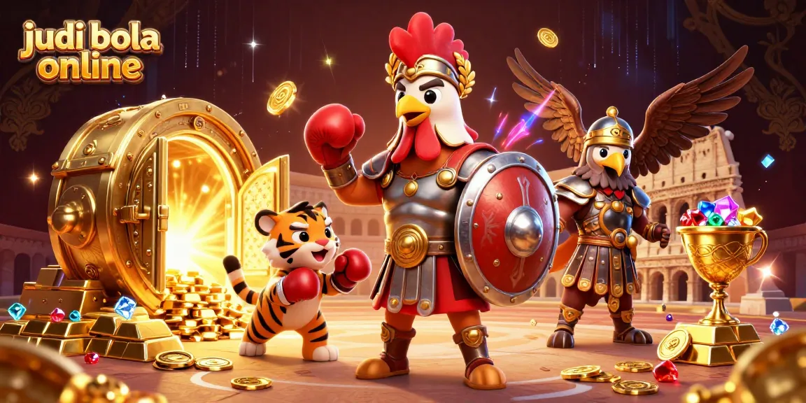 Experience thrilling judi bola online action with vibrant characters in a dynamic casino scene.