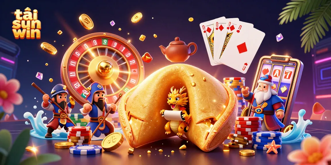 Play and win at tải sun win with a vibrant 3D casino experience featuring lucky charms and winning elements.
