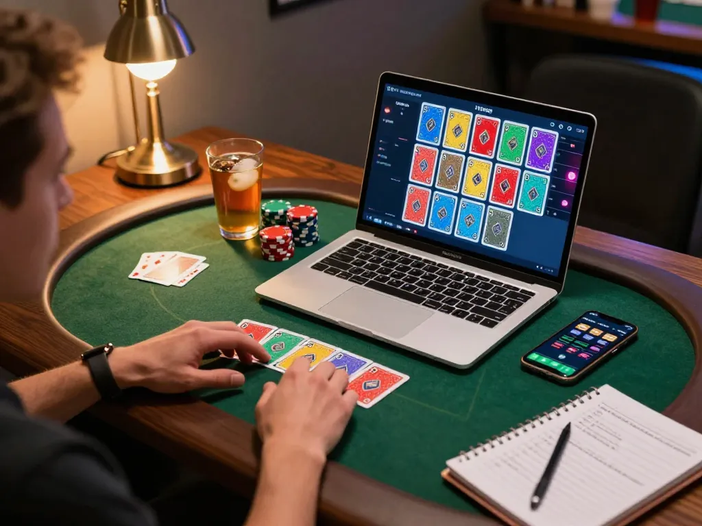 Main WWBola Deposit Qris Tanpa Potongan enables seamless online gaming with engaging poker action on screen.