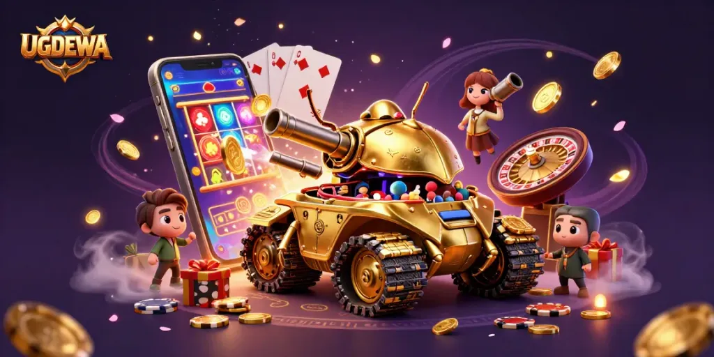Spin the reels and experience excitement with UGDEWA's golden beetle tank casino adventure.