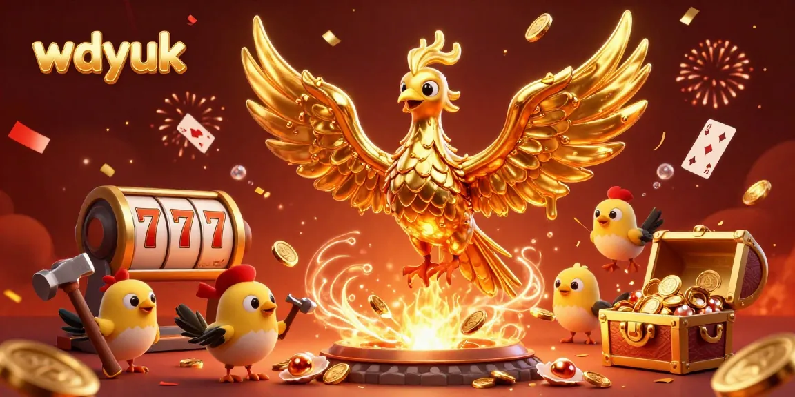 Experience the captivating world of wdyuk with a molten phoenix amidst a dynamic casino scene.
