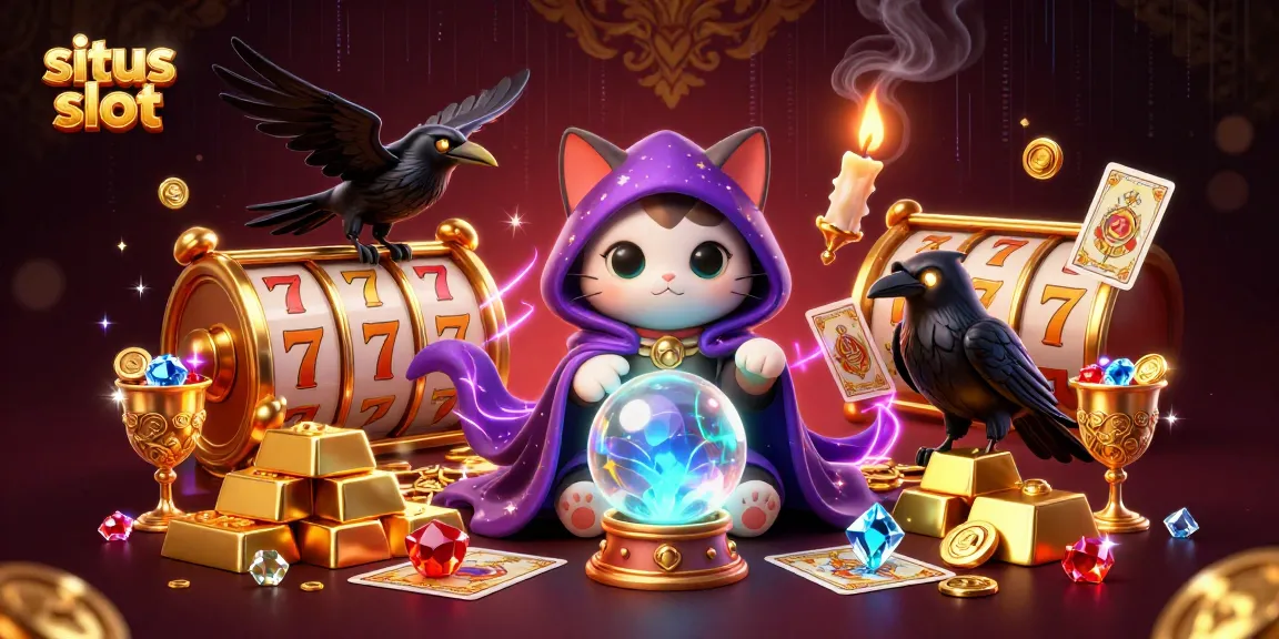 Spin the reels and win big with situs slot in a vibrant, fantasy-filled casino scene.