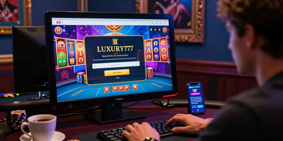 Login LUXURY777 pada tampilan antarmuka kasino online dengan suasana menarik.