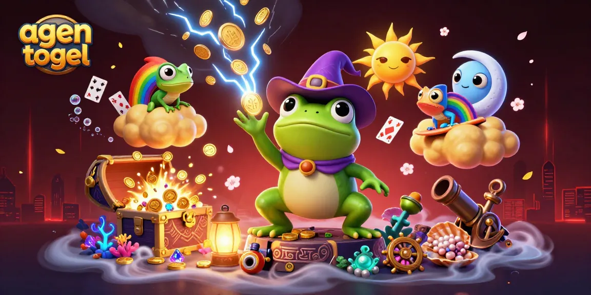 Menghadirkan agen togel dalam suasana penuh koin emas dan elemen perjudian yang menarik.