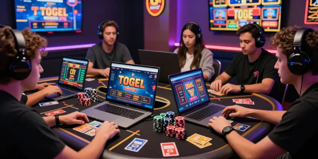 Players enjoying diverse games at tempototo, highlighting online gambling excitement and jackpot opportunities.