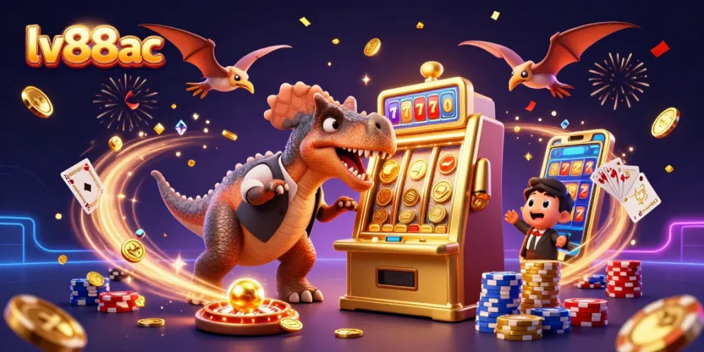 Catch big wins with lv88ac as a dinosaur hits the jackpot at an exciting online casino!
